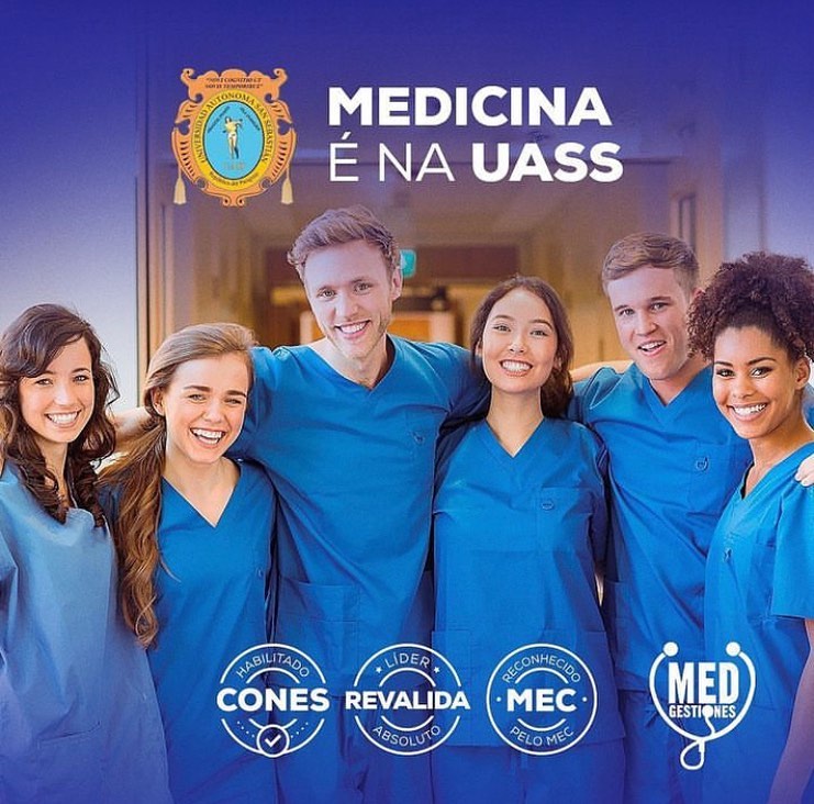 Flyer encontrado en las redes sociales de la universidad promocionando la carrera de medicina.